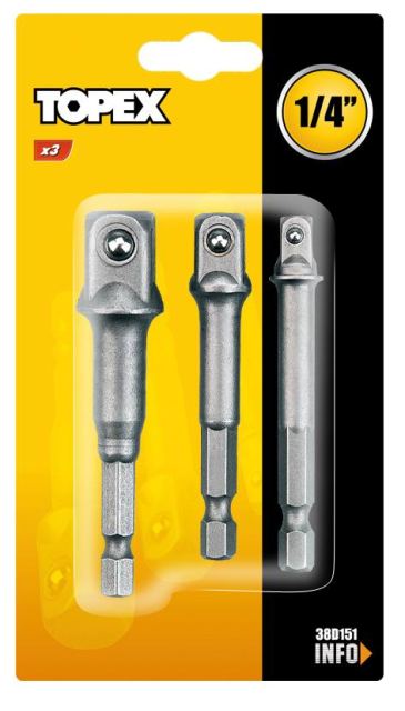 Redukcje do nasadek TOPEX 3szt. Redukcje do nasadek TOPEX 3szt.