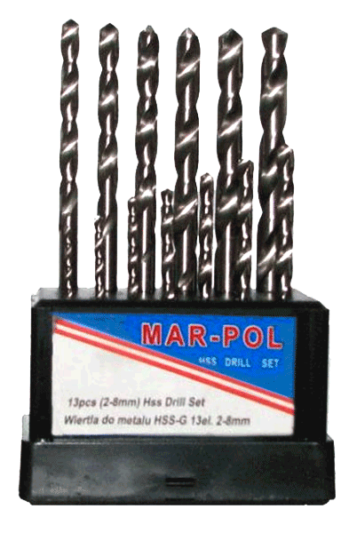 Zestaw wierteł do metalu HSS Mar-Pol 13szt.