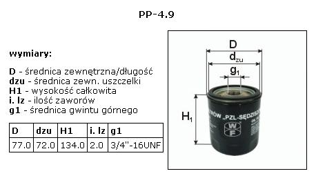 Filtr oleju PP4,9 Sędziszów
