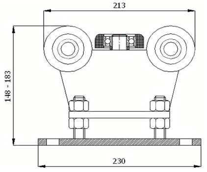 Rolka do bram z regulacją wysokości 80x80
