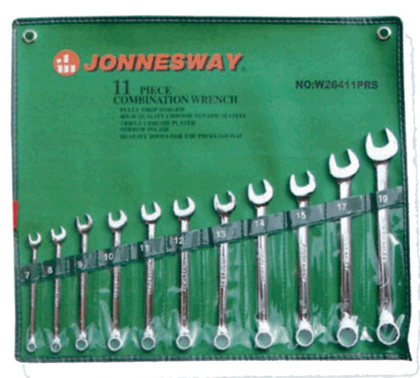 Komplet kluczy płasko-oczkowych calowych JONNESWAY 11szt.