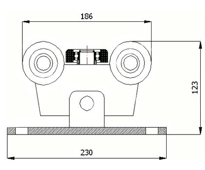Rolka do bram wahliwa  bez regulacji wysokości 70x70