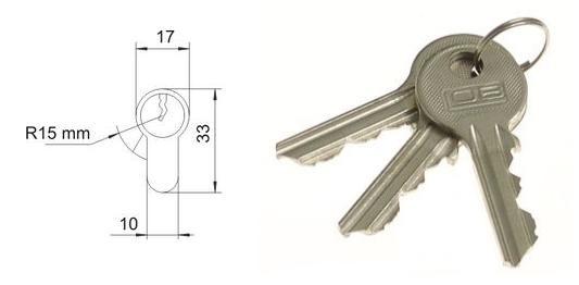 Wkładka asymetryczna do zamka LOB WA54 30/35