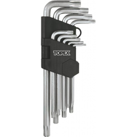 Klucze TORX z otworem TOPEX T10-50mm 9szt