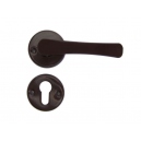 Klamka drzwiowa szyld okrągły brazowa wkład