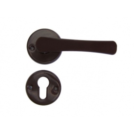 Klamka drzwiowa szyld okrągły brązowa wkład