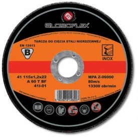 Tarcza do cięcia stali nierdzewnej Globoflex 115mm płaska