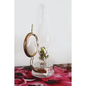 Lampa naftowa z lustrem 36cm