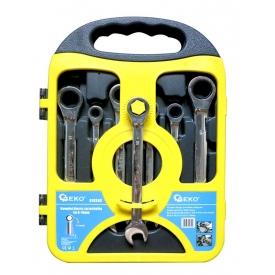 Klucze płasko-oczkowe z grzechotką 7szt