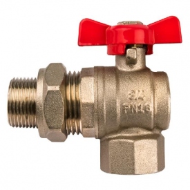 Zaw&oacute;r kulowy kątowy 1/2" INVENA ze śrubunkiem