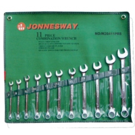 Klucze płasko-oczkowe calowe JONNESWAY 11szt.